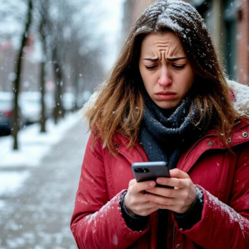 девушка с телефоном