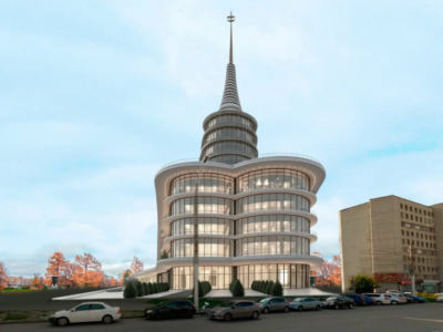 На Маркса на месте долгостроя построят офисно-выставочный центр со шпилем