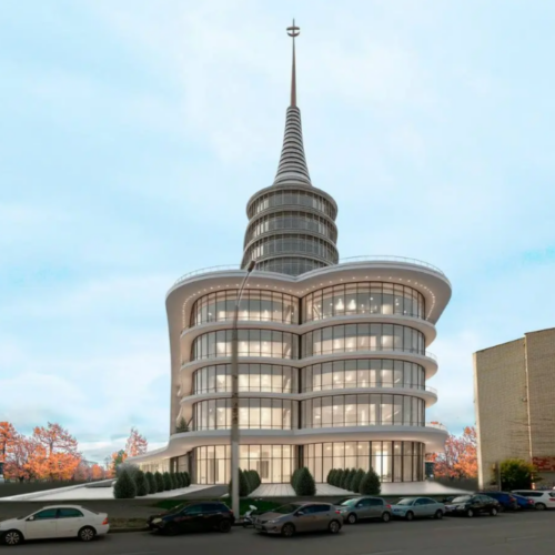 На Маркса на месте долгостроя построят офисно-выставочный центр со шпилем