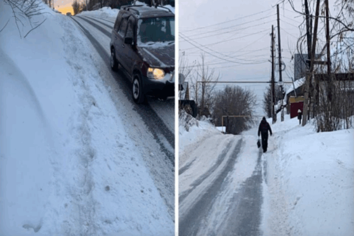 Мужчина получил травму из-за заваленных тротуаров в Новосибирске