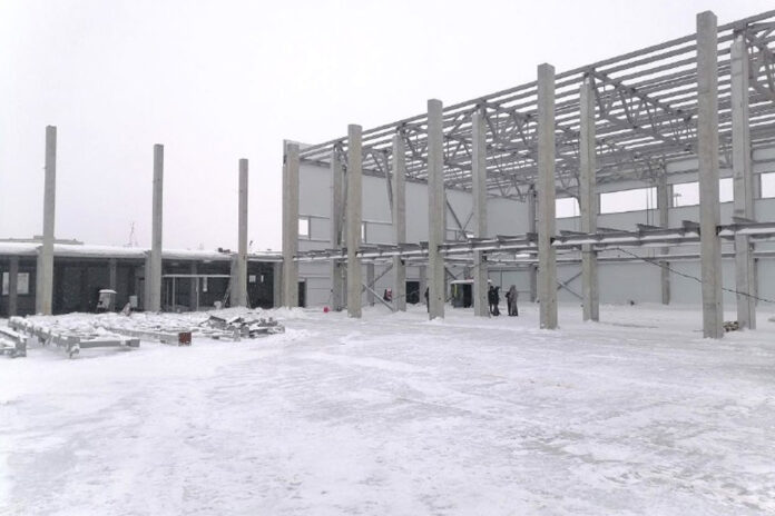 строительство спорткомплекса в Линево