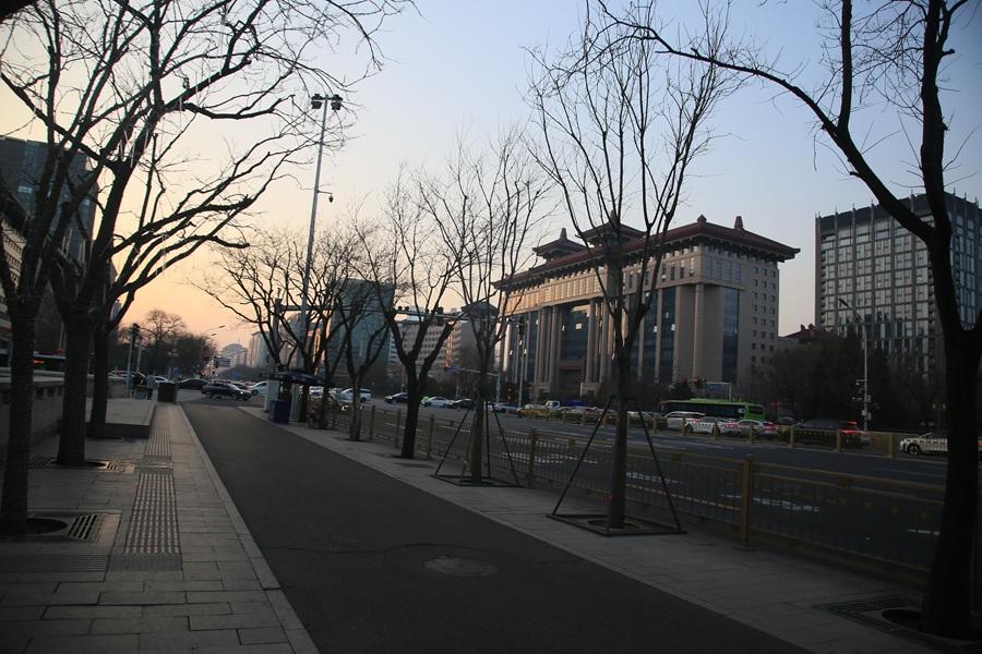 На улицах Пекина вообще нет открытых участков. Это либо газон, либо плитка, решетка, асфальт.