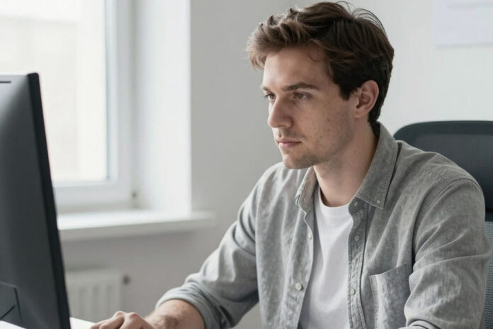 человек за компьютером