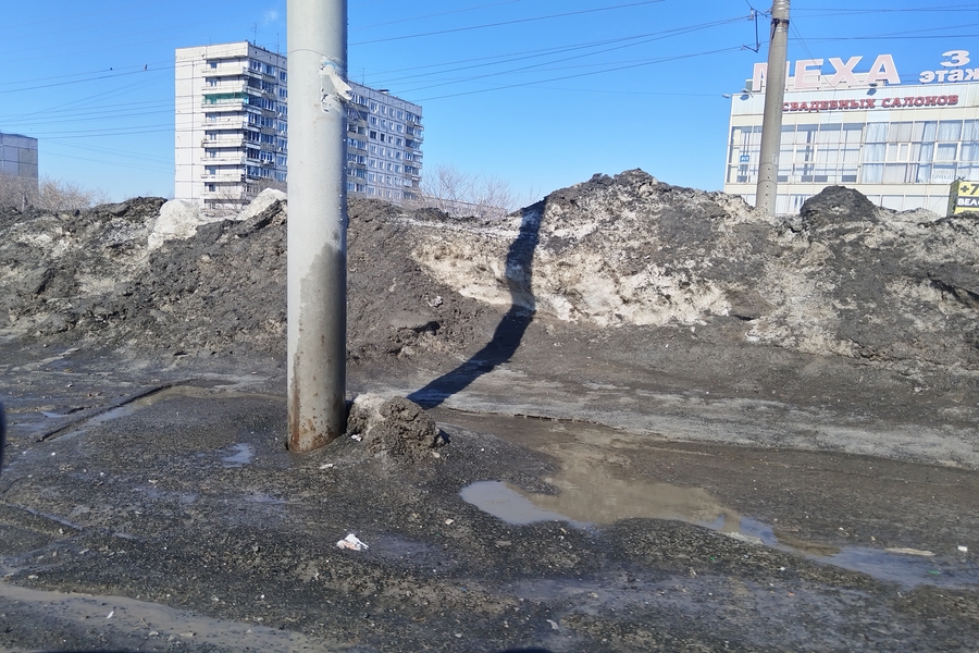 Мэрия Новосибирска ответила, откуда в первую очередь вывозят кучи грязного снега